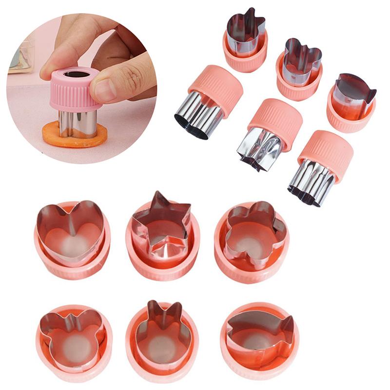 6/9 st Portabla Matlagningsverktyg Grönsaksskärare Plast Handtag Rostfritt Stål Frukt Skärform Köksredskap