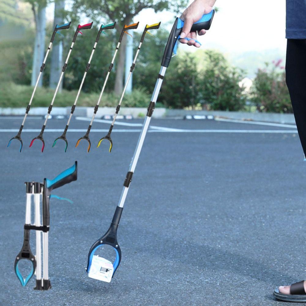 Easy To Hold Foldable Litter Picker Collapsible Lightweight Trash Reacher Picker Strong Magnetic Tip Wide Claw Mouth