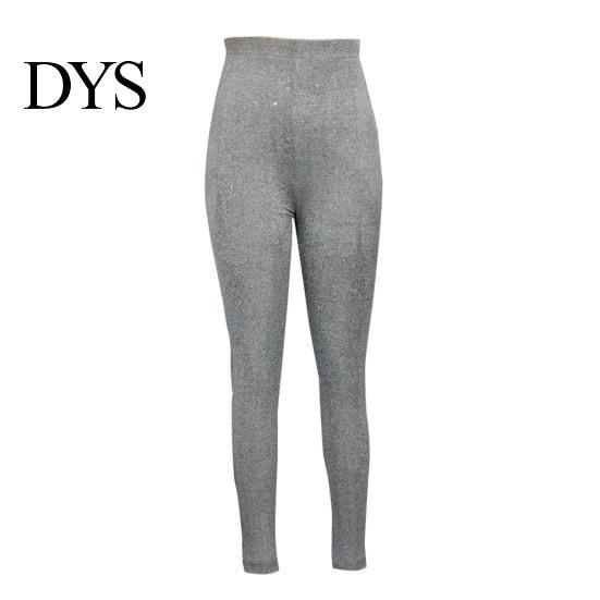 Shimmering Skinny Trousers Women Pencil High Waist Glitter Long Pants Shimmery Elastic Fabric Sequin Leggings Daily Wear Fine Design