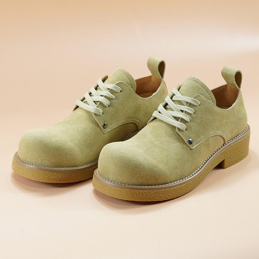 

Инструментальные туфли дерби мужские 2025 оригинальный дизайн туфли с большой головой мужские осенние дышащие в британском стиле на толстой подошве увеличивающие рост повседневные туфли 44 верблюд