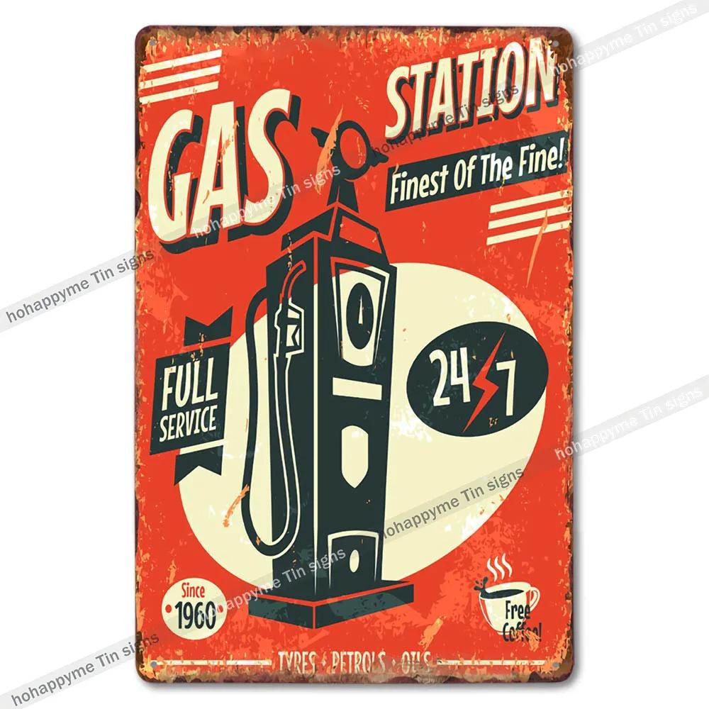 Garage Metal Tin Sign Wall Art Plaque Retro Vintage Auto Repair Shop Decor Man Cave Mechanic Tire Service Bar Pub Decoration