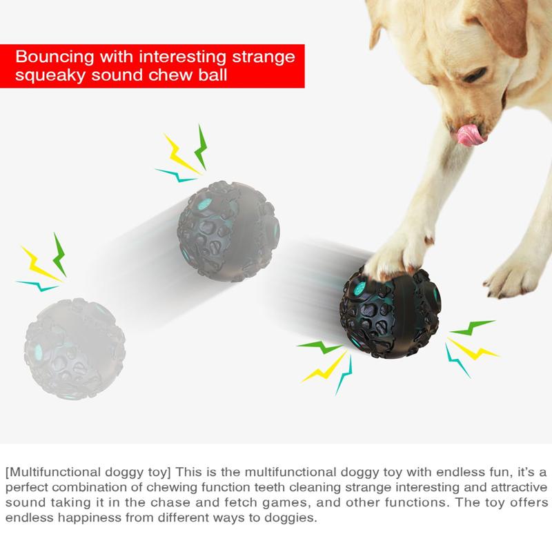 Dog Interact Toys Intersting Strange Squeaky Sound Bouncing Ball with Slowly Feeding Relieve Anxiety Teeth Cleaning Pet Supplies