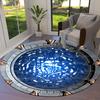 Alfombra Redonda para Zona de Cruce de Vórtice, Alfombra para Sala de Estar, Dormitorio, Sofá, Sala de Juegos, Decoración, Felpudo Antideslizante