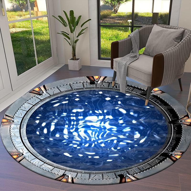 Alfombra Redonda para Zona de Cruce de Vórtice, Alfombra para Sala de Estar, Dormitorio, Sofá, Sala de Juegos, Decoración, Felpudo Antideslizante