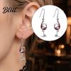Dark Fun Festival Gifts 1 Pair Funny Halloween Wine Glass Skull Earrings Gothic Skeleton Unique Costume Props Dangle Drop Statement Jewelry