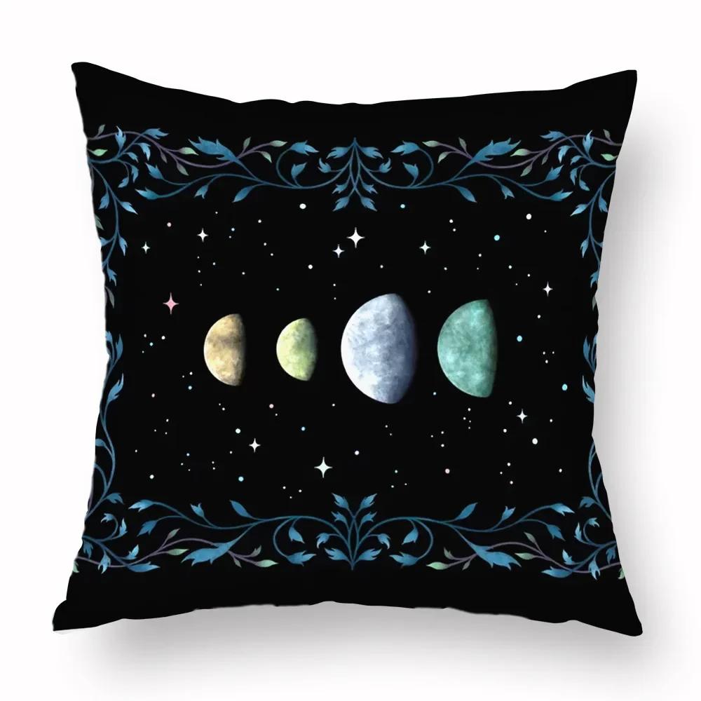 Vikama Moon Phases & Magical Creatures Pillow Covers Pattern Cushion Cover Suitable For Sofa Bedroom Car Pillow Cover Decor