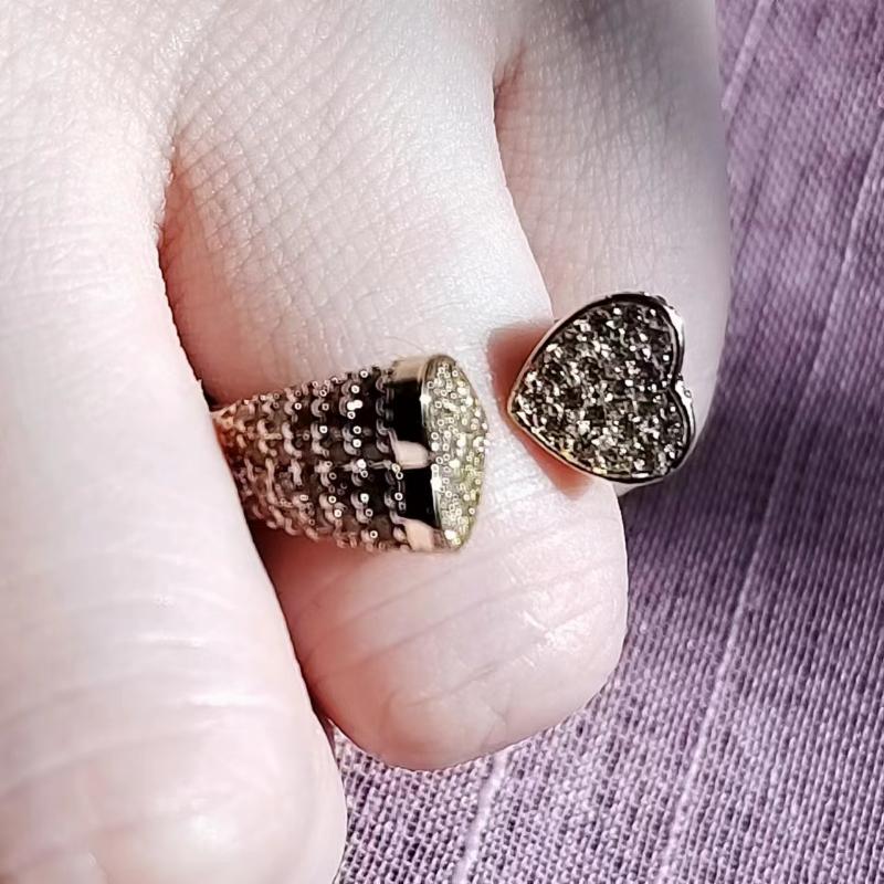 Creativity Heart Shaped Wedding Rings for Women Fashion Gold Color Open Adjustable Ring Exquisite Wedding Engagement Party Jewelry