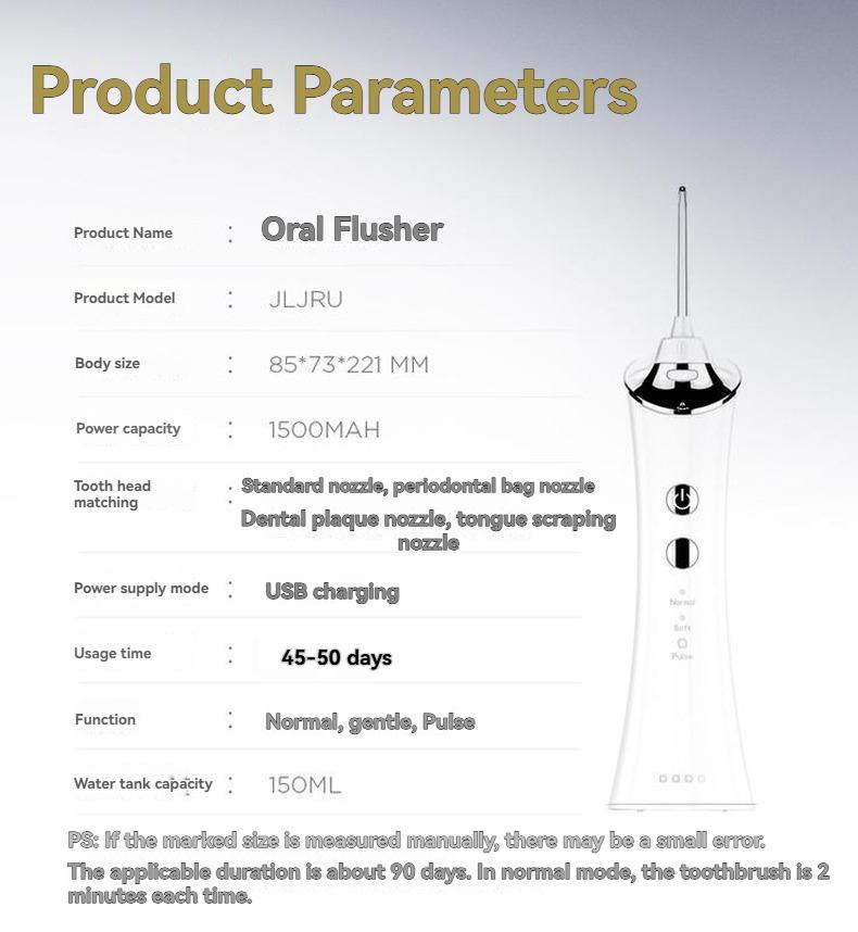 JIELING, Portable Electric Dental Floss, IPX7 Waterproof, 150ML Capacity