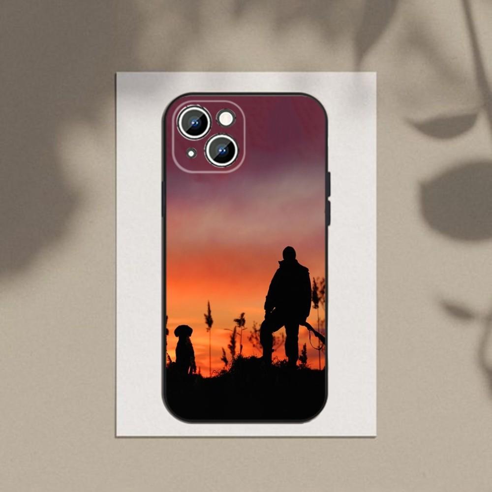 Hunter Dog Hunting Phone Case Phone Case For Apple iPhone 15,14,13,12,11,XS,XR,X,8,7,Pro,Max,Plus,mini Silicone Black Cover