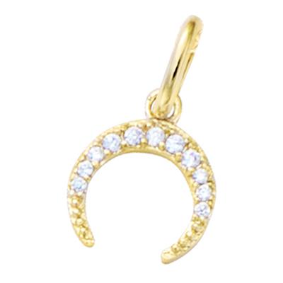 [Q7608] - Vergoldter Anhänger 'Luna' weiß-golden - 10x9 mm