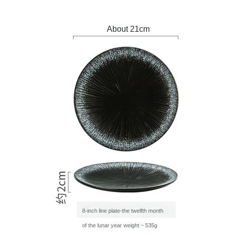 Japanese-style Tableware Ceramic Plate Breakfast Plate Sushi Flat Plate Home Creative Steak Plate Western Dinner Plate Set Plate