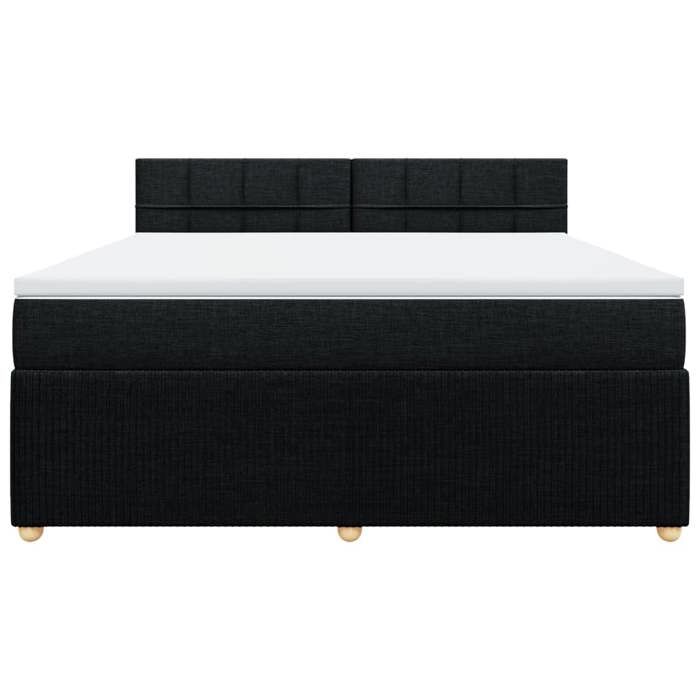 VidaXL Slatted Bed Base with Mattress Black 180x200 Cm Fabric 3287537