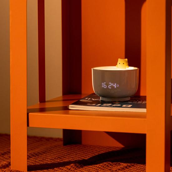 Alarm Clocks USB Powered Cats Teacup ABS LED Night Light Digital Clock for Desk