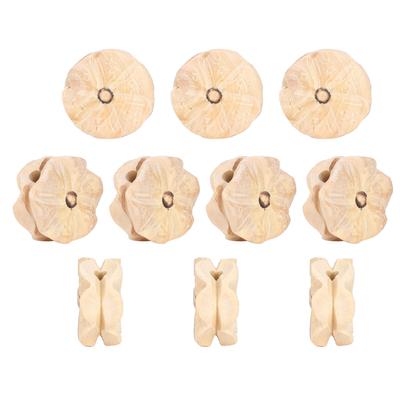 Scatola 10 Pezzi Accessori per la Creazione di Gioielli in Legno Legno di Bosso Intaglio Legno Fai da Te Materiali Fatti a Mano