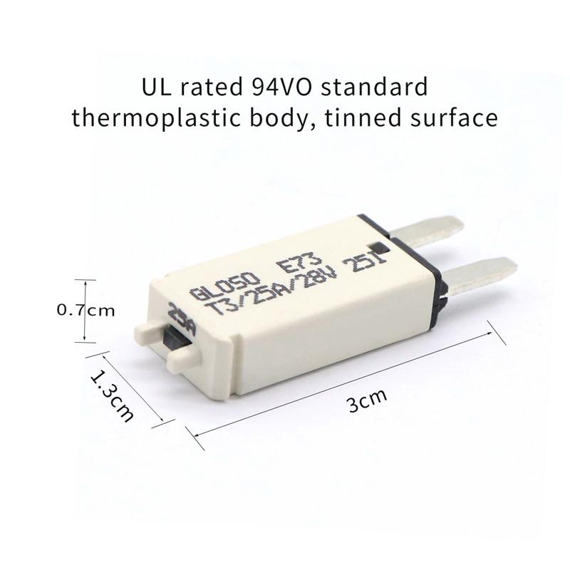 Resettable Fuse Manually Resettable 25A Mini Fuses 12/24V Automotive Fuses Motorcycle Boat Micro Fuse Car Accessories