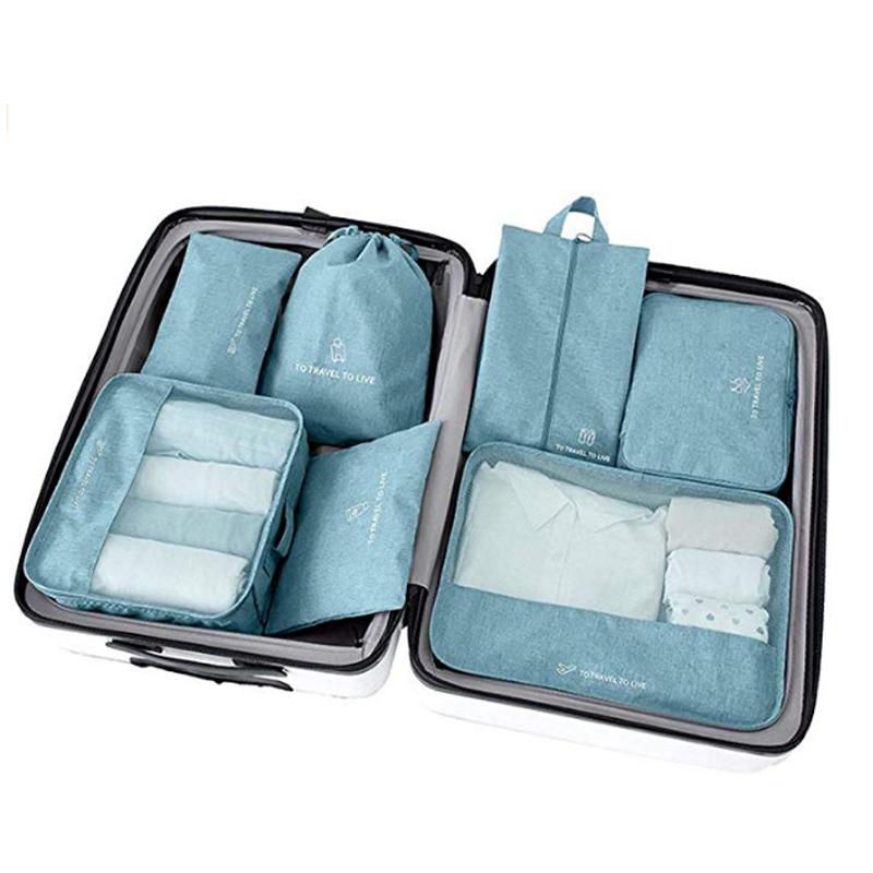 Hhyukimi Large Travel Bag Luggage Clothes Suitcase Storage Bag Seven-Piece Underwear Finishing Portable Waterproof Organizer