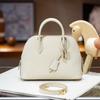 Womens Genuine Leather Epsom Shell Handbag Top Handle Shoulder Crossbody Bag