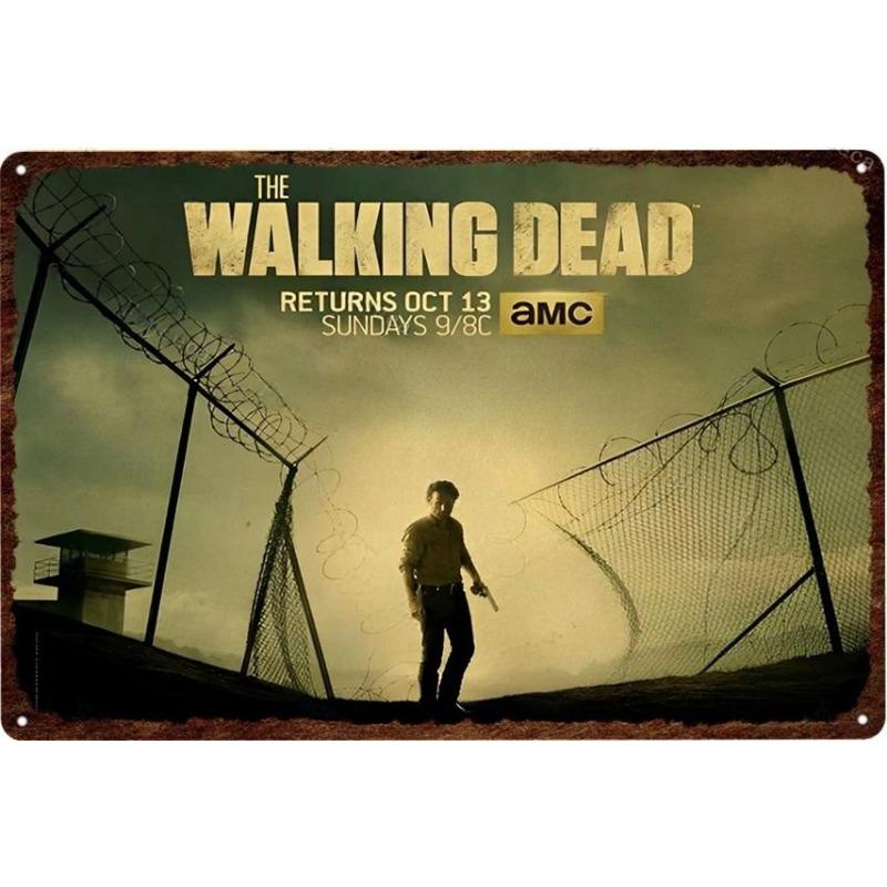 Metal Tin Poster The Walking Dead Movie Metal Sign Plaque Poster for Bar Club Wall Decor Retro Home Vintage Wall Plate Pendant