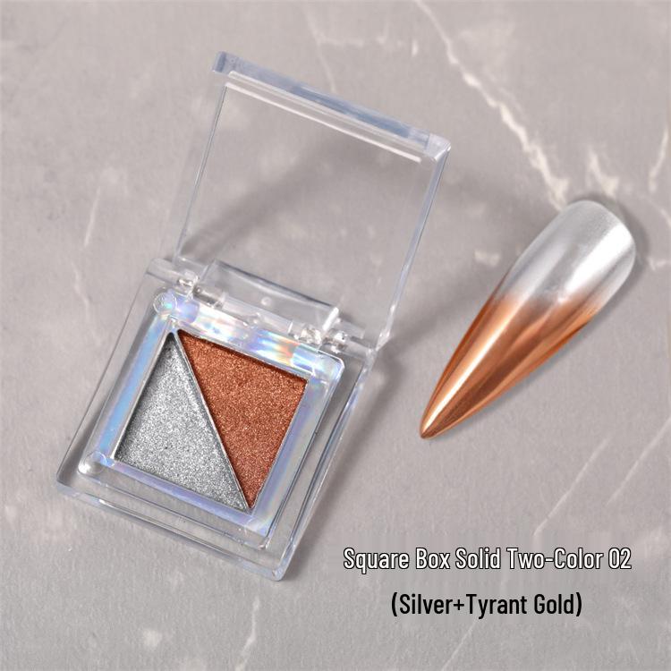 Dual Color Aurora Magic Mirror Powder for Nails - Super Bright Polarized Silver Laser Effect