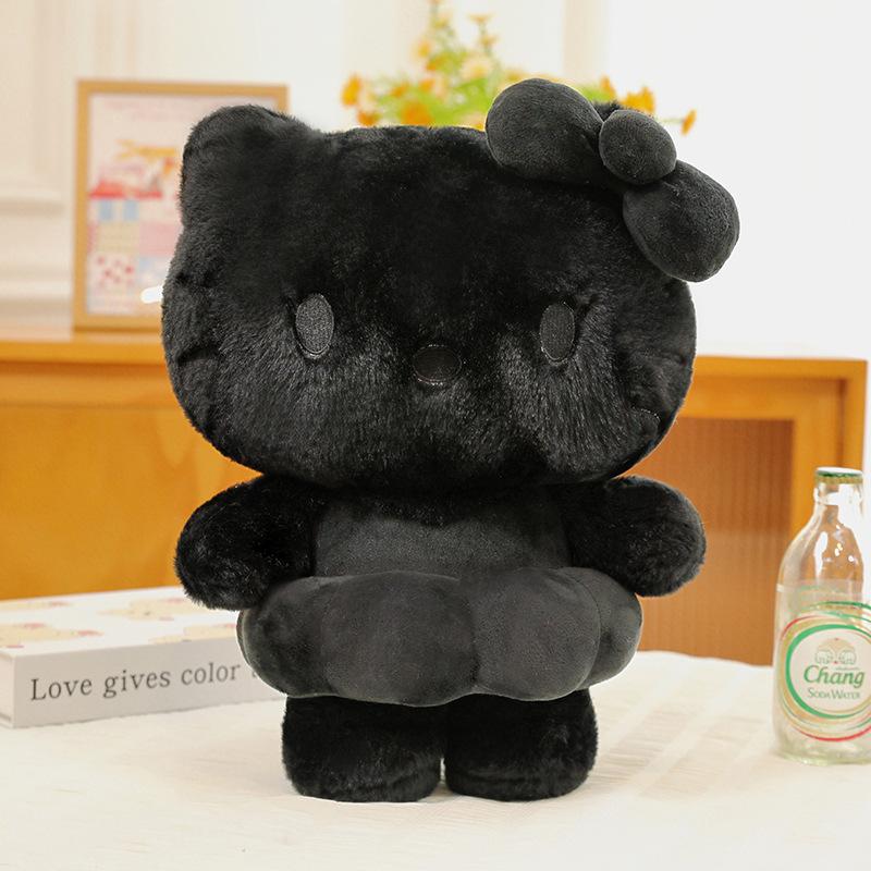 Sanrio Black Hello Kitty Plushie White Pink KT CAT Plush Toys Anime Cartoon Anime Soft Stuffed Dolls Pillow Kids Birthday Gift