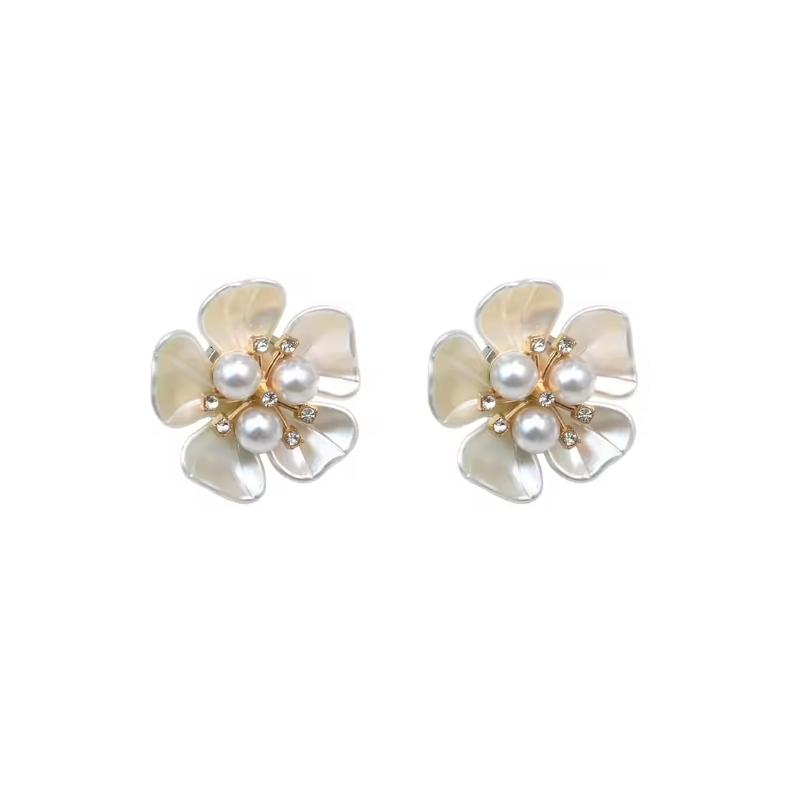 1/2/5Pcs Floral Rhinestone Pearl Button Cover Decorative Clip For Shirts And Dresses Easy Installation Fashion Accessory Gift