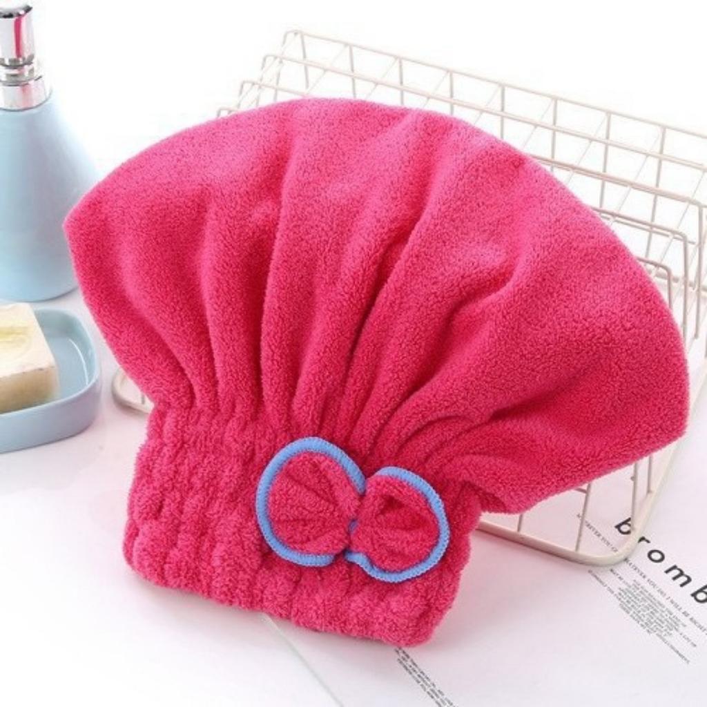 1Pc Microfibre Quick Hair Drying Bath Towel Bowknot Wrap Towel Cap Bathroom Accessories Bonnets for Women Designer Shower Cap