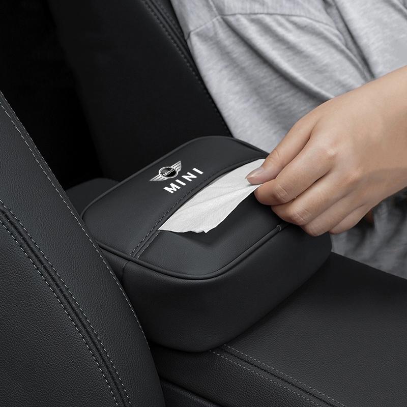 Car Seat Backrest Tissue Bag Visor Armrest Box Tissue Storage For MINI Cooper R56 F56 R50 JCW Cabrio Aceman Countryman Clubman
