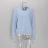 2026 Fall Winter Loose Fit Shell Button Fleece Knit Cardigan Sweater Women