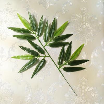 10Pcs/Set Artificial Bamboo Leaf Realistic Appearance Refreshing Plastic Bright Color Simulation Green