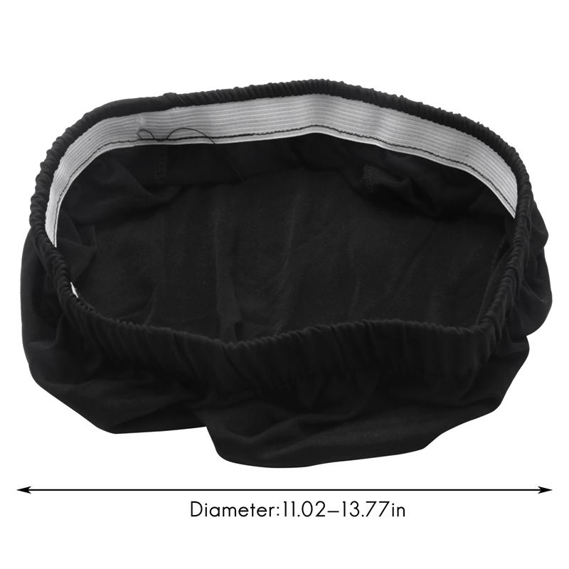 A95I-4 Pack Round Bar Stool Covers - Super Soft And Washable Elastic Stool Cushion Slipcover For Bar 12-14 Inch Chair-Black