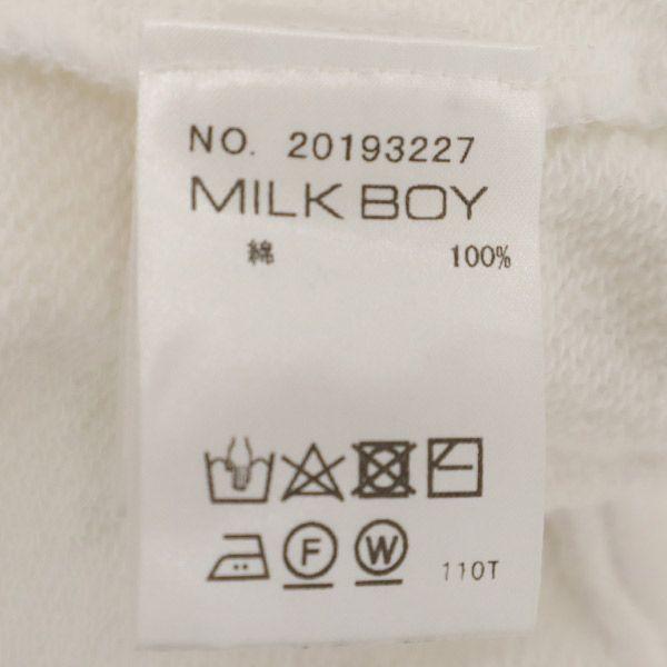 MILKBOY Print Long Sleeve Sweatshirts White System Pullover Sweatshirt Men's Used