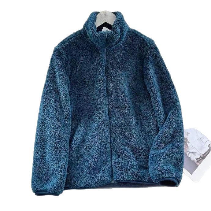 Women's Trendy Winter Thick Fleece Stand Collar Zipper Hoodie Jacket
