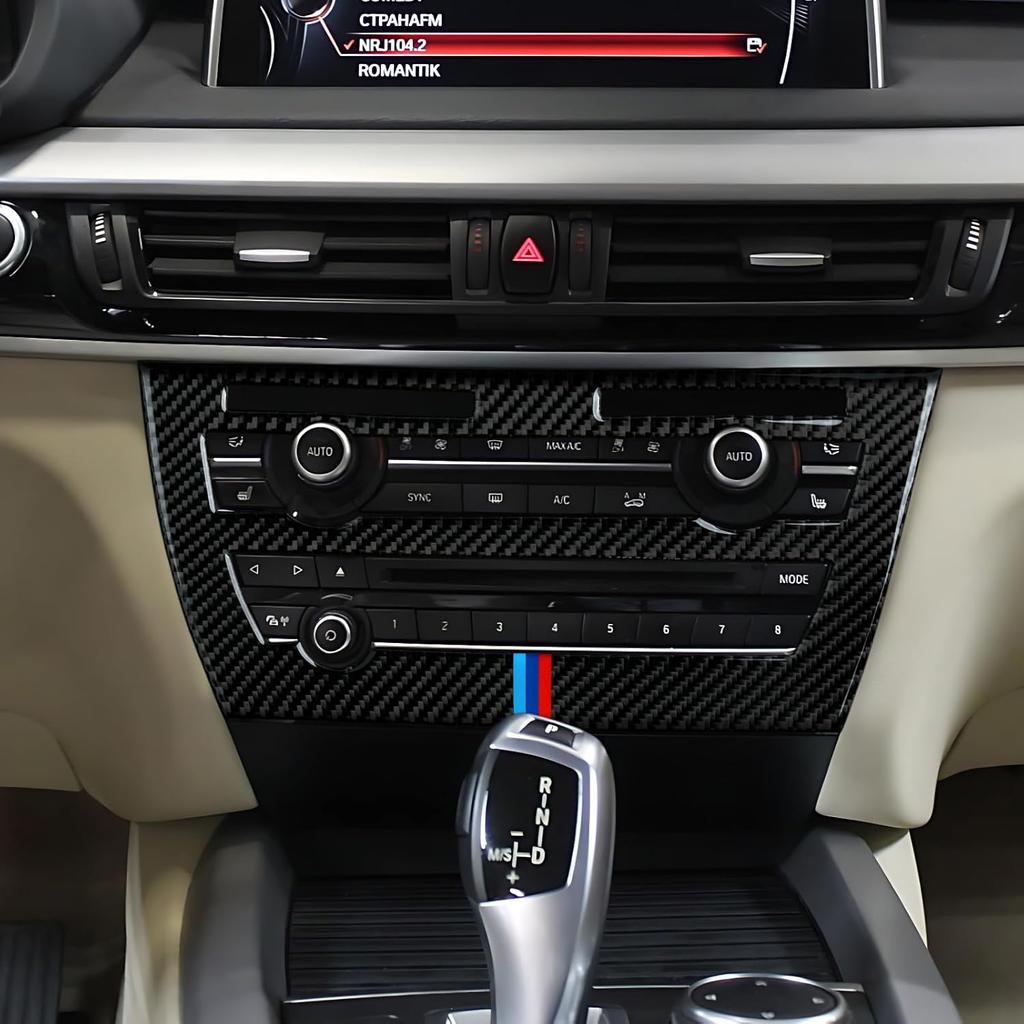 Car CD Panel Trim Center Console Cover Carbon Fiber Sticker Decal fits for BMW X5 F15 X5M F85 X6 F16 X6M F86 2014 2015 2016 2017 2018  Accessories