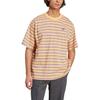 adidas Originals Stripe T-Shirt Fashion Versatile Round Neck Short Sleeve Men Tops Yellow Pink Detective-Green KB8356