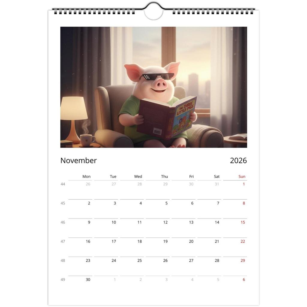 Wandkalender 2026, Kalender mit lustigem Thema, Lustiges Chat-Geschenk, Perfekte Wahl für den Heimgebrauch.