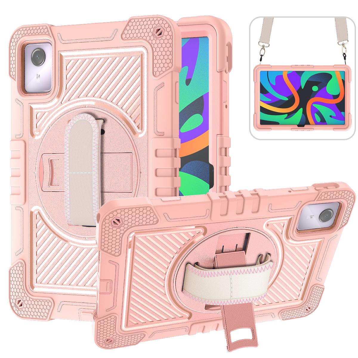 

Stand Case For Lenovo Tab M11 K11 Xiaoxin Pad 2024 TB330FU TB330KU TB330XU TB331FC 360 Rotating Kids Cover With Shoulder Strap M11 TB330FU TB330KU розового золота