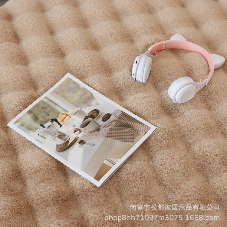 Cream-colored Thick Plush Round Rug Sofa Round Cushion Floor Mat Living Room Coffee Table Plush Carpet Bubble Plush