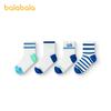 Balabala Children's Socks Summer Mesh Socks Thin Breathable Boys and Girls College Style Short Socks Four Pair Set