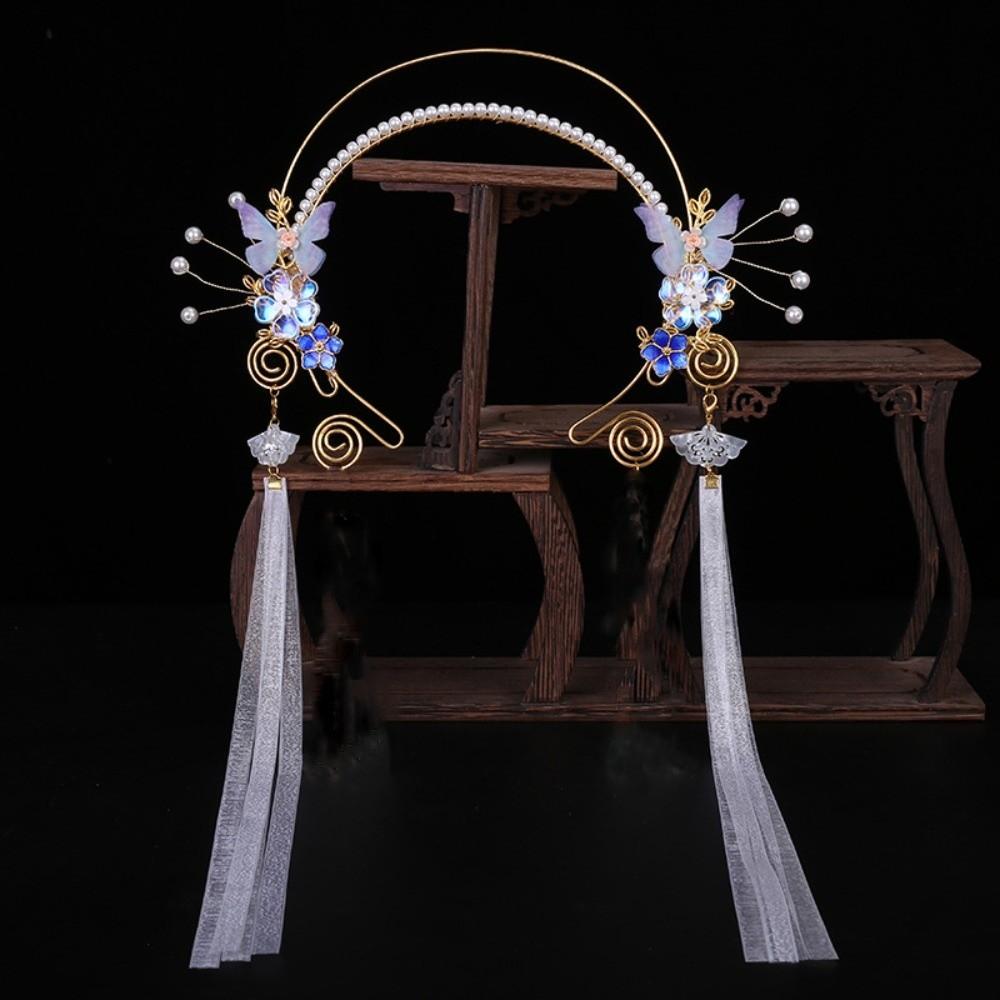 Beads Chinese Ancient Hairband Crystal Swaying Fairy Headwear Hanfu Tassel Hair Hoop Girls