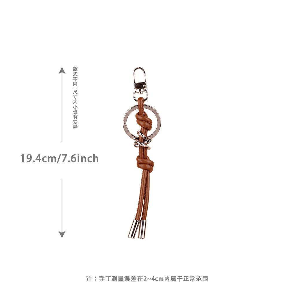 ins style candy color versatile simple and small double knot PU leather rope mobile phone lanyard accessories bag pendant keychain