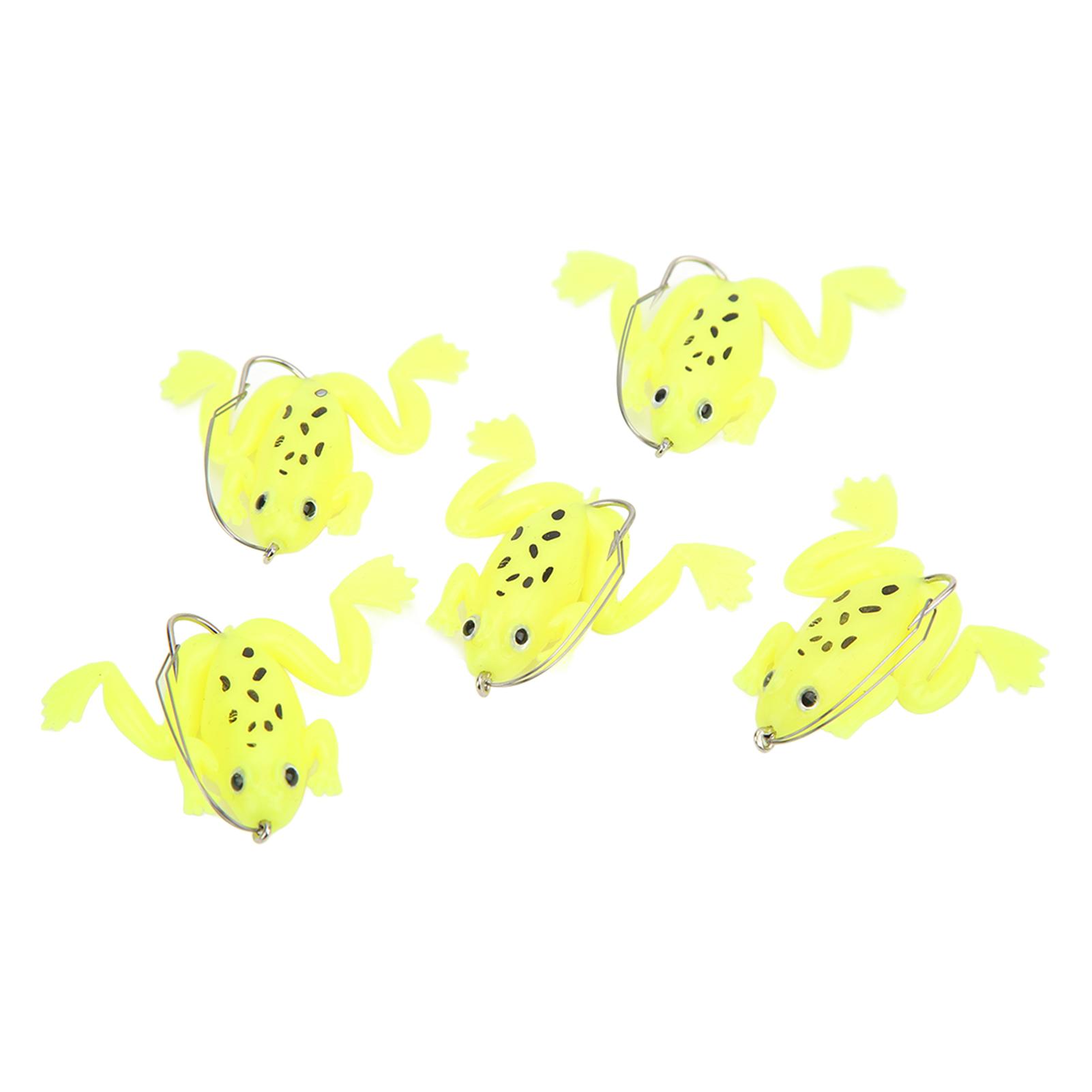 

Приманка Лягушка Мягкая Реалистичная Искусственная Резиновая Плавающая Приманка с Крючком для Рыбалки 5 шт. 3 г Флуоресцентная