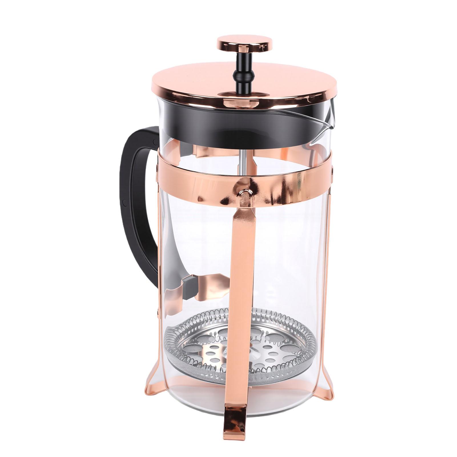 Cafetière à Piston, Cafetière à Piston en Verre Borosilicaté de 1000ML, Théière, Filtre à Double Paroi, Cafetières à Piston pour la Maison, , Voyage, Camping