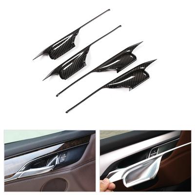 4 adet Araba Styling ABS Krom/Karbon Fiber Doku Kapı Kolu kase kapağı Trim için BMW X5 F15 X6 F16 2014 2015 2016 2017