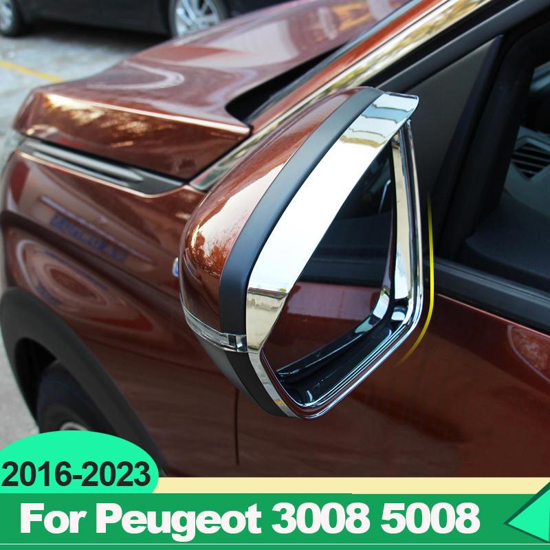 For Peugeot 3008 5008 GT 2016-2018      Car Rearview Mirror Eyebrow Shield Cover Trims Sticker Decoration