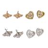Ginkgos Leaves/Heart Shape Studs Earrings Everyday Wear Fashionable Women Accessory Alloy Texture for Fashion Look