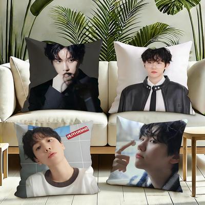 Baekhyun Cushion Cover Reversible Plush Pillow Cover Soft Fluffy Home Decor for Sofa Bedroom