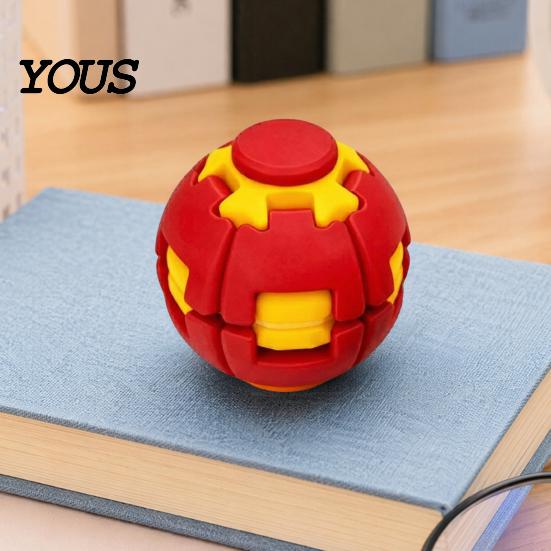 3D Printed Decompression Toy Stress Ball, Press & Rotating Finger Spinner, Ball Ergonomic Fidget Toys, Portable for Office Commuting