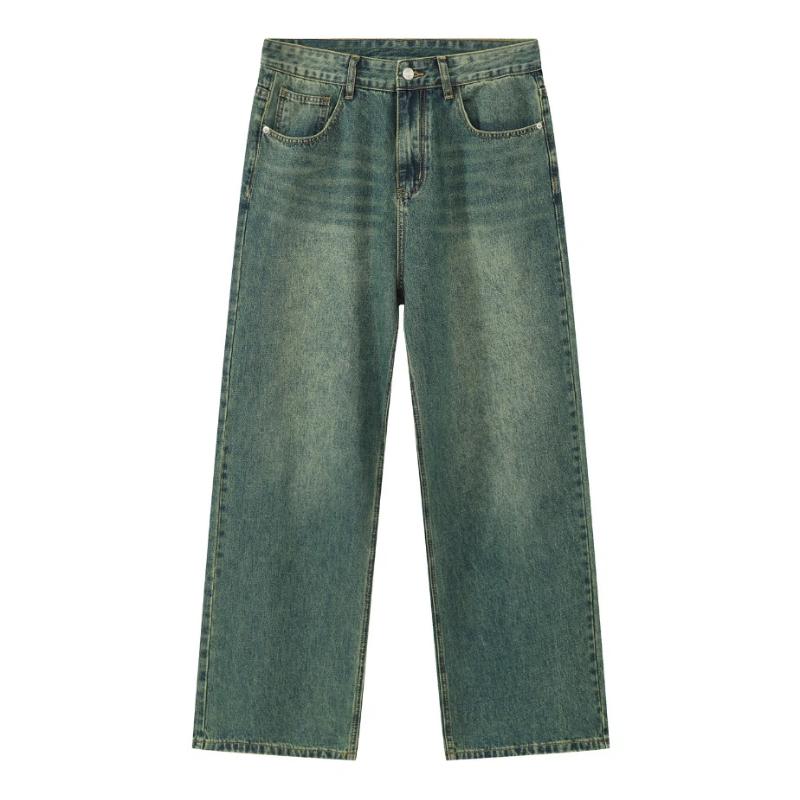 New Spring Denim Pants Men and Women High Quality Men's Denim Pants Jeans Retro Gradient Color Wide Leg Pant Men