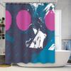 Shower Curtain Blue Abstract Art Modern Bathroom Decor Waterproof Fabric Liner Set Vintage Coastal Beach Theme Home Textile