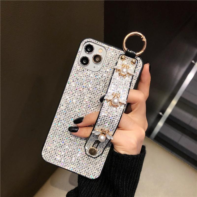 

S20ultra Mobile Phone Case for Samsung Note10 Glitter S9plus Sequin A30S Trendy M40 Wristband A70 For Samsung S9plus